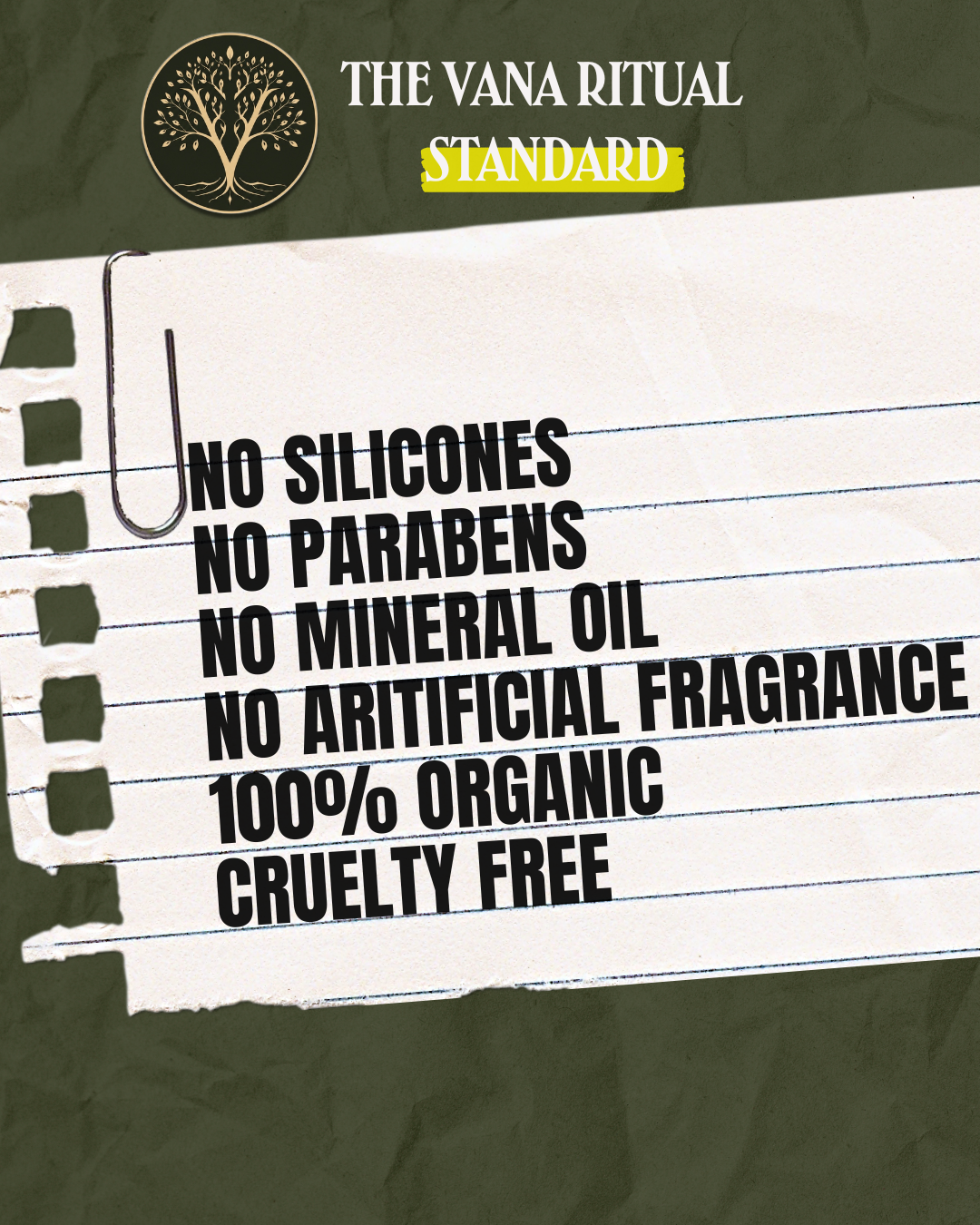 Vana Ritual product standards and formulation commitments
